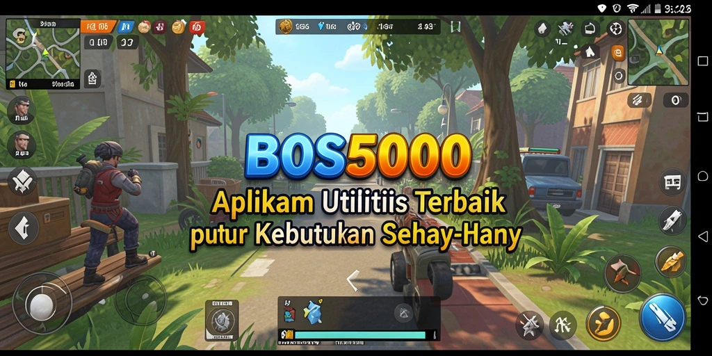 Tampilan antarmuka utama BOS5000 dengan fitur utilitas terintegrasi.