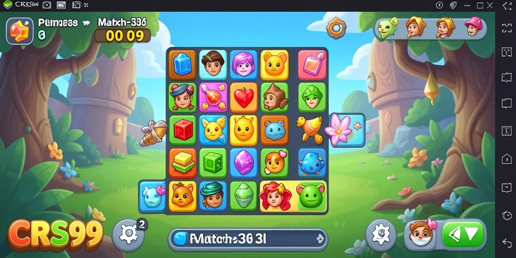 Tangkapan layar CRS99 menampilkan gameplay seru Match-3 yang menantang.