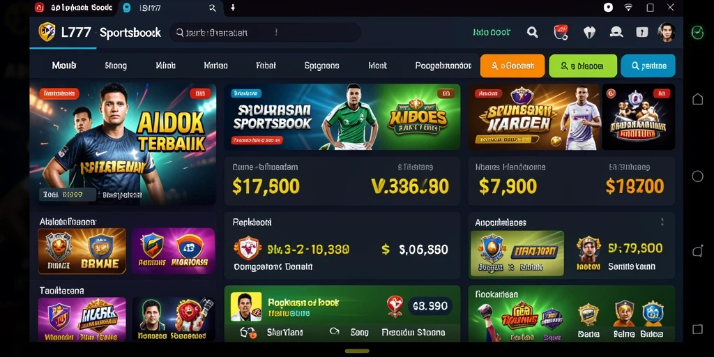 Tampilan menarik dan interaktif dari game Sportsbook L777.