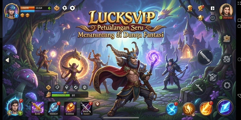 Screenshot utama LUCKSVIP menampilkan aksi seru dalam gameplay petualangan.
