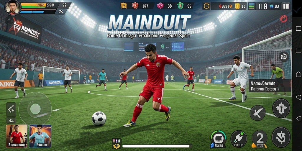Screenshot gameplay menampilkan aksi seru dalam game olahraga MAINDUIT.