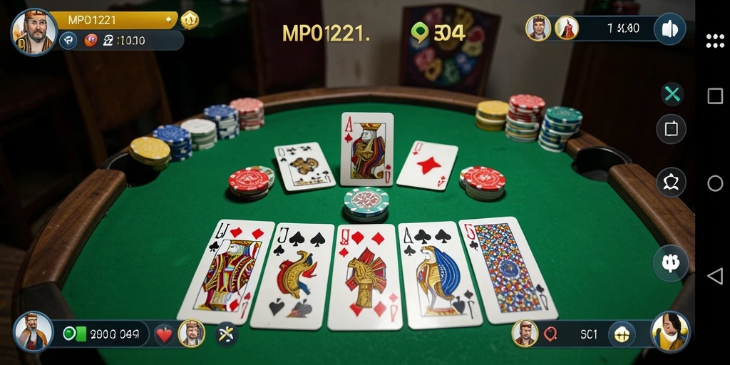 Screenshot gameplay MPO1221 menunjukkan keseruan bermain Gaple.