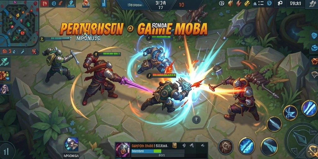 Tampilan gameplay mendebarkan dalam MPONUSA dengan aksi seru.