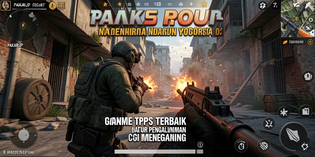 Screenshot menampilkan aksi seru dalam permainan TPS PAKARJP.