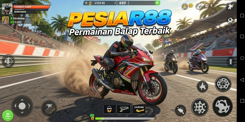 Tampilan menakjubkan dari gameplay balap motor di PESIAR88.