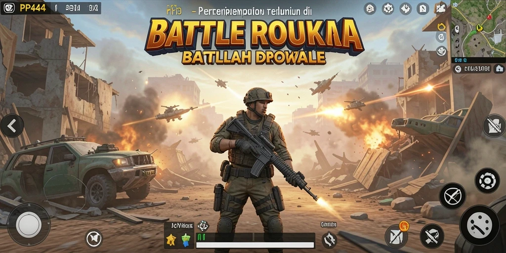 Tampilan gameplay PP444 yang mendebarkan dalam pertempuran Battle Royale.