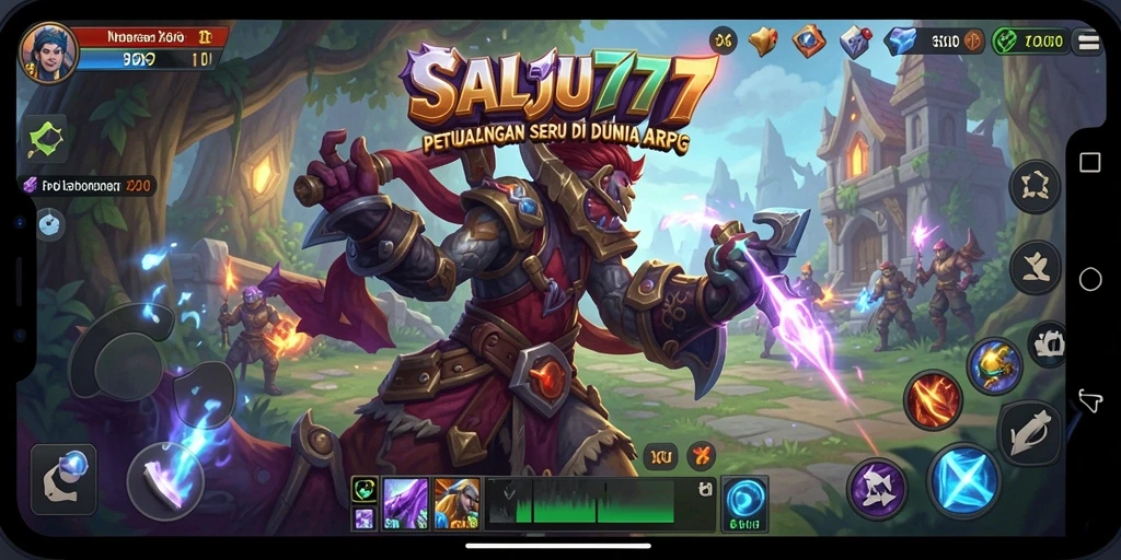 Tampilan epik gameplay SALJU777 yang menegangkan dan penuh warna.
