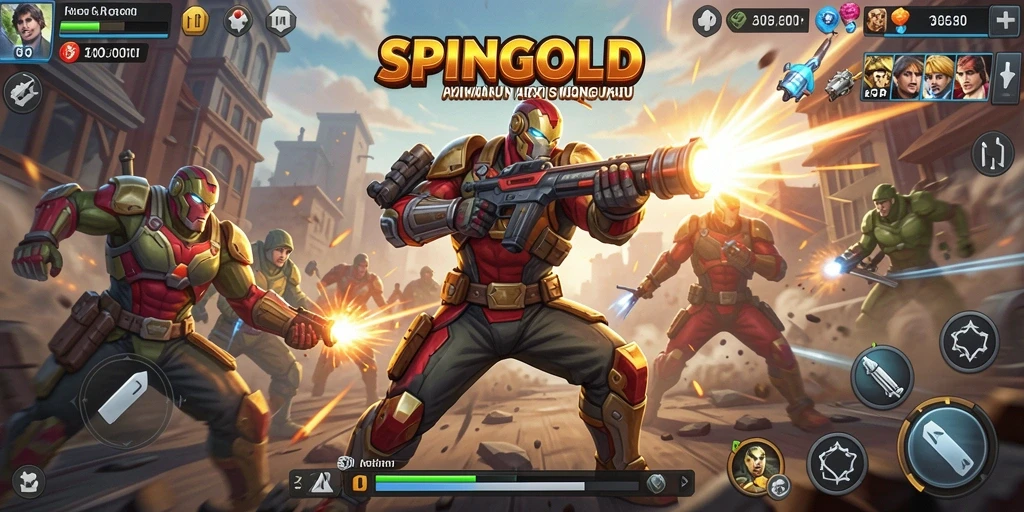 Tangkapan layar SPINGOLD menunjukkan intensitas pertarungan dalam game Action.