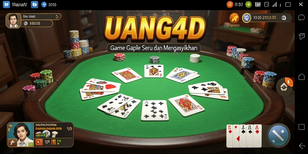 Tampilan gameplay seru di UANG4D, nikmati keseruan Gaple.