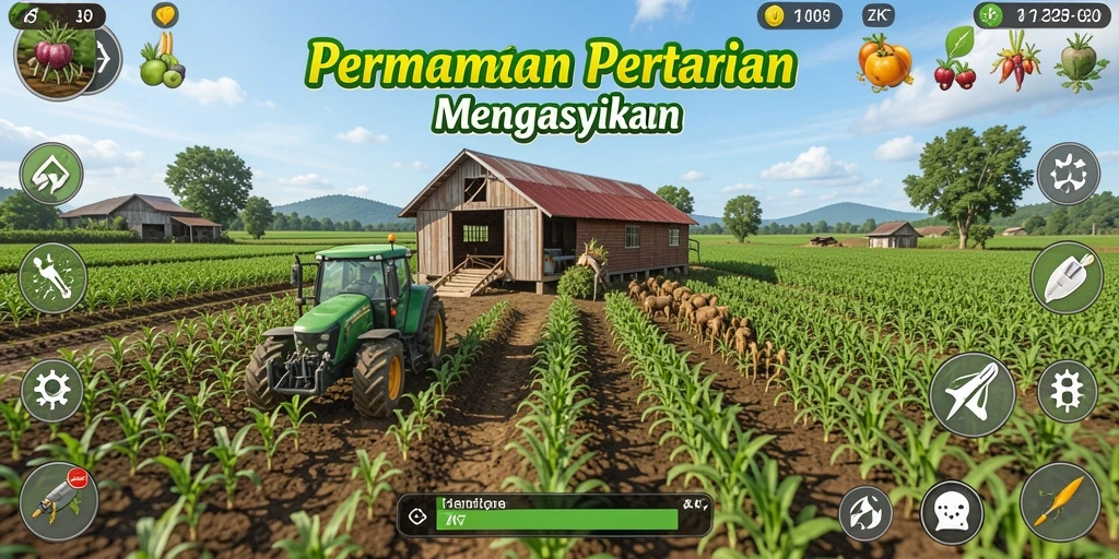 Tampilan gameplay ZK7 yang menarik saat bertani.